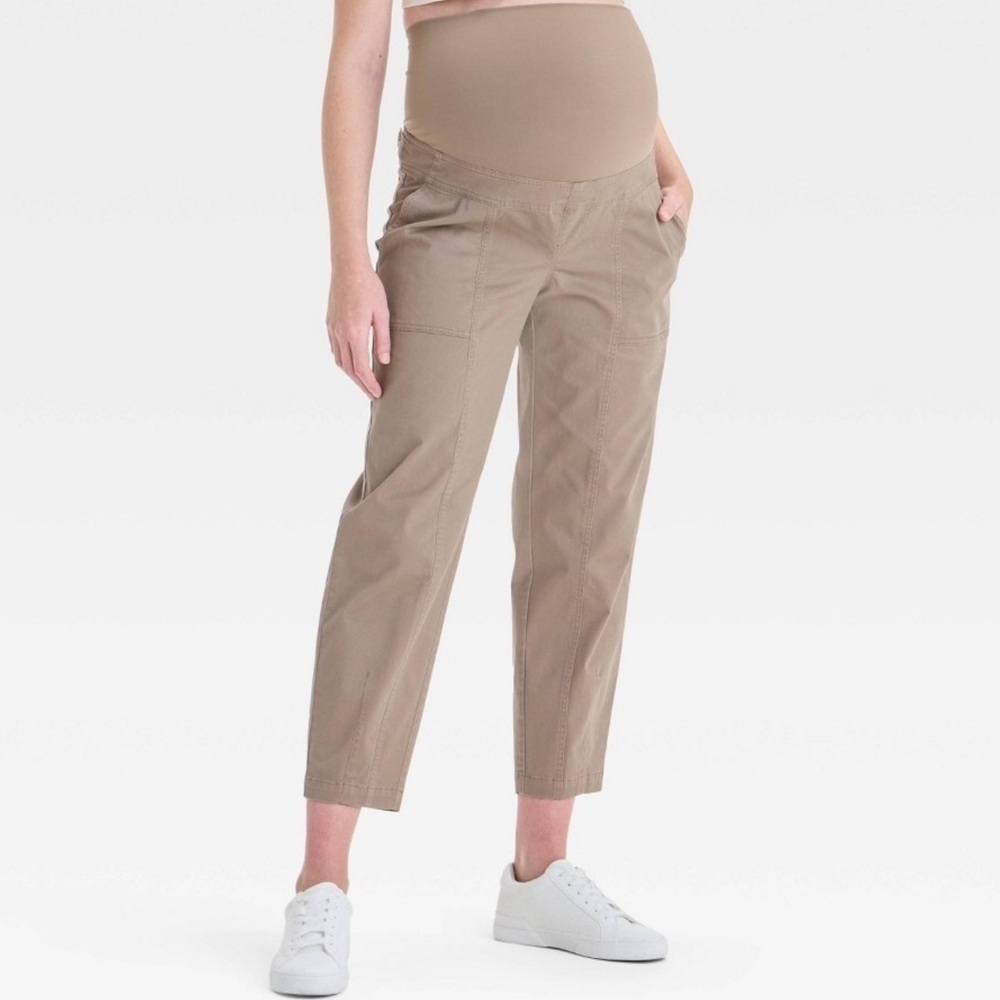 Isabel Maternity Over the Belly High-Rise Barrel Leg Maternity Pants